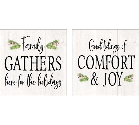 Peaceful Christmas 2 Piece Art Print Set by Tara Reed