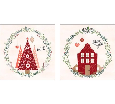 Hygge Christmas 2 Piece Art Print Set by Noonday Design