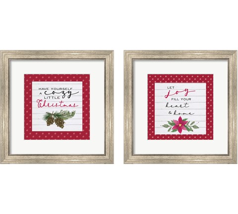 Cozy Christmas Dots 2 Piece Framed Art Print Set by Hartworks