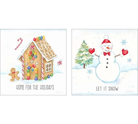 Vintage Holiday Cheer 2 Piece Art Print Set by Cynthia Coulter