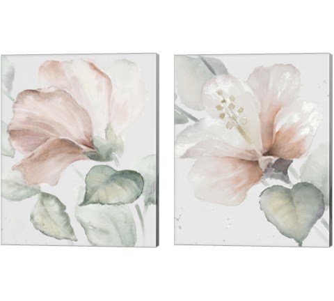 Neutral Hibiscus 2 Piece Canvas Print Set by Lanie Loreth
