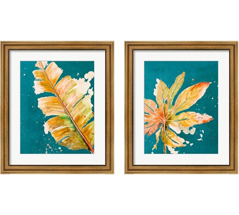 Palma Fresca on Teal 2 Piece Framed Art Print Set by Patricia Pinto