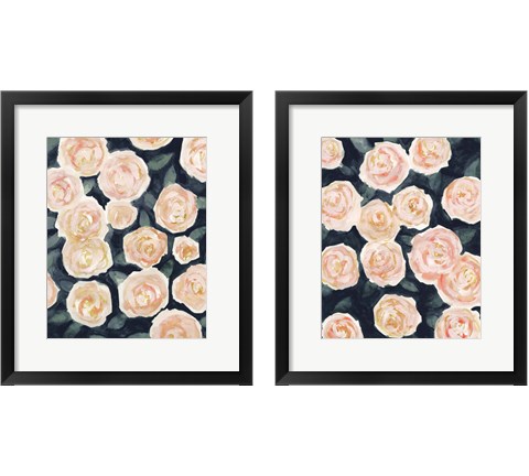 Peach Petals 2 Piece Framed Art Print Set by Victoria Borges