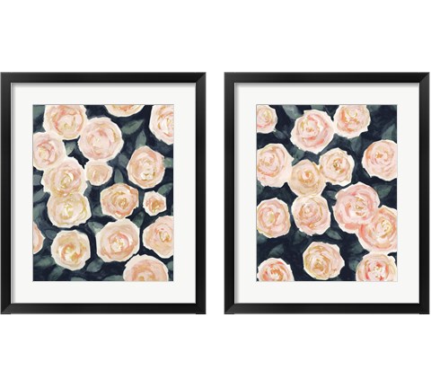 Peach Petals 2 Piece Framed Art Print Set by Victoria Borges