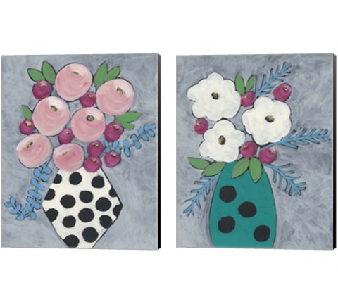 Floral Frolic 2 Piece Canvas Print Set by Regina Moore