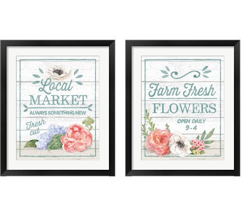 Pastel Flower Market 2 Piece Framed Art Print Set by Mary Urban