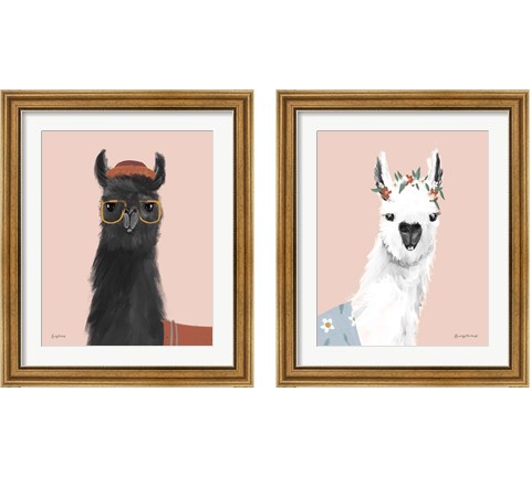 Delightful Alpacas 2 Piece Framed Art Print Set by Becky Thorns