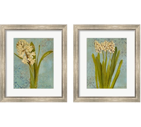 Hyacinth on Teal  2 Piece Framed Art Print Set by Lanie Loreth