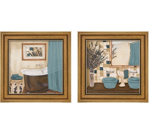 Blue Zen Bath 2 Piece Framed Art Print Set by Hakimipour - Ritter