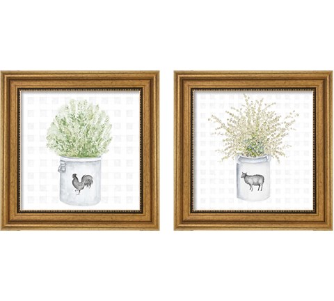 Farm Herbs 2 Piece Framed Art Print Set by Janice Gaynor