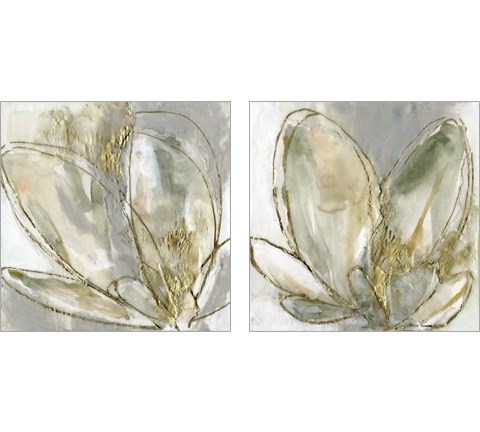 Blooming Gold 2 Piece Art Print Set by Jennifer Goldberger