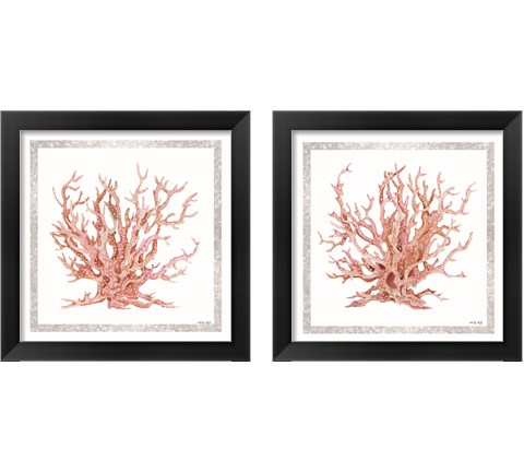 Pink Coastal Coral  2 Piece Framed Art Print Set by Cindy Jacobs