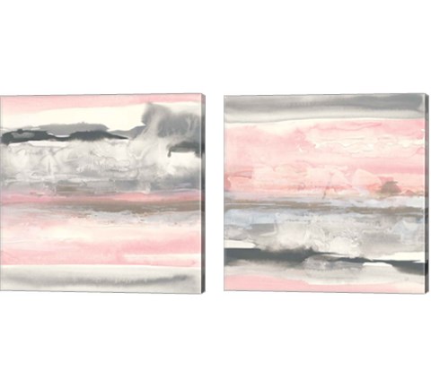 Charcoal and Blush 2 Piece Canvas Print Set by Chris Paschke