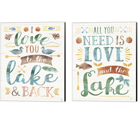 Lake Love 2 Piece Canvas Print Set by Jess Aiken