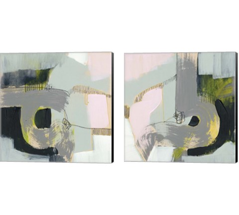 Pastel Strokes 2 Piece Canvas Print Set by Jennifer Goldberger