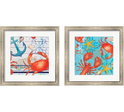 New England Pattern 2 Piece Framed Art Print Set by ND Art & Design