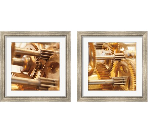 Gilded Gears 2 Piece Framed Art Print Set by Laura Marshall