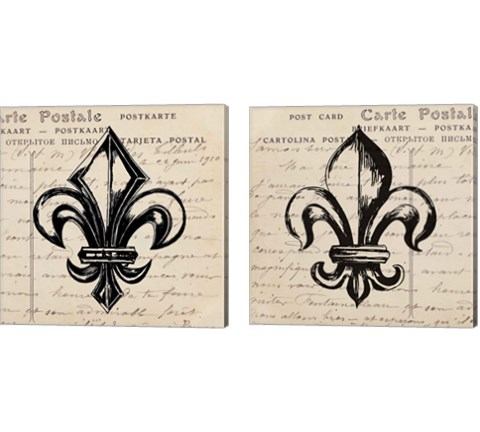 Fleur De Lis 2 Piece Canvas Print Set by Sabine Berg