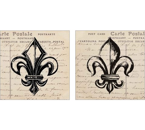 Fleur De Lis 2 Piece Art Print Set by Sabine Berg