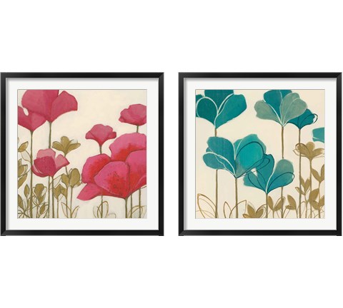 Ladybug Flowers 2 Piece Framed Art Print Set by Nicola De Maria