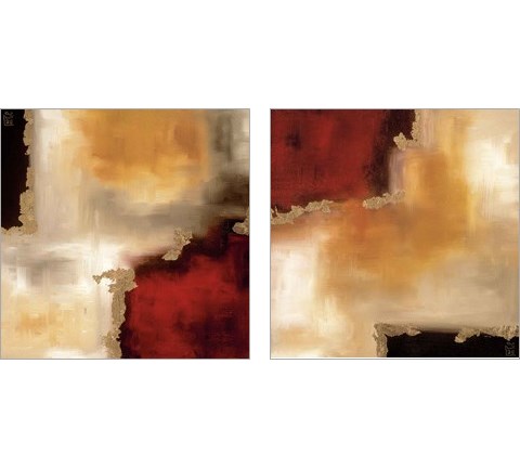 Crimson Accent 2 Piece Art Print Set by Laurie Maitland