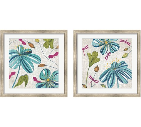 Flowers, Dragonflies & Butterflies 2 Piece Framed Art Print Set by Tandi Venter