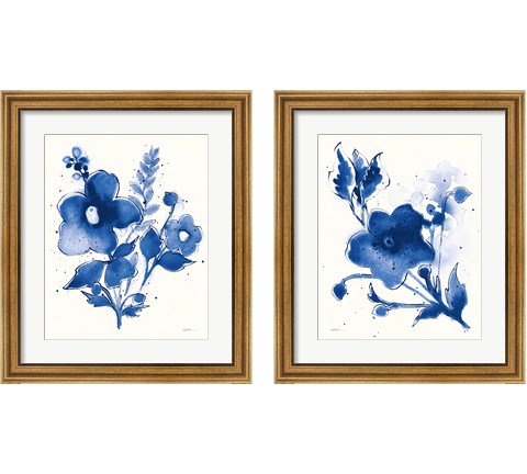 Independent Blooms Blue 2 Piece Framed Art Print Set by Shirley Novak