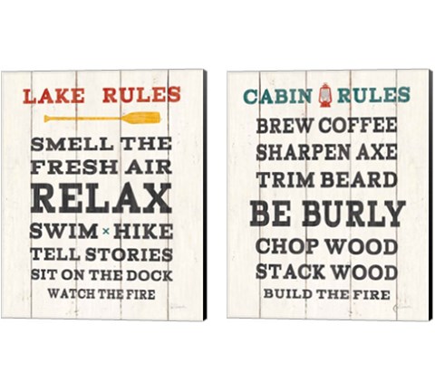 Cabin Life 2 Piece Canvas Print Set by Sue Schlabach