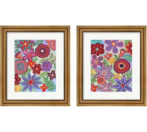 Colorful Flores 2 Piece Framed Art Print Set by Regina Moore