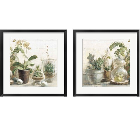 Greenhouse Orchids on Shiplap 2 Piece Framed Art Print Set by Danhui Nai
