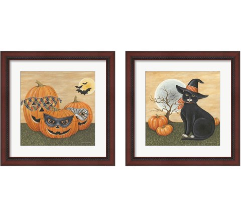 Funny Pumpkins 2 Piece Framed Art Print Set by David Carter Brown