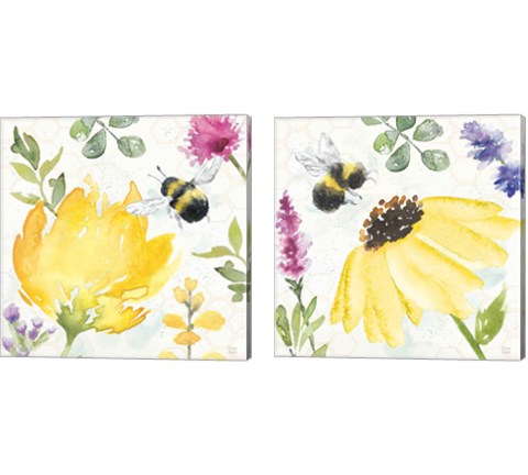 Bee Harmony 2 Piece Canvas Print Set by Dina June