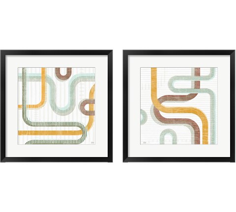 Subway Lines 2 Piece Framed Art Print Set by Melissa Averinos