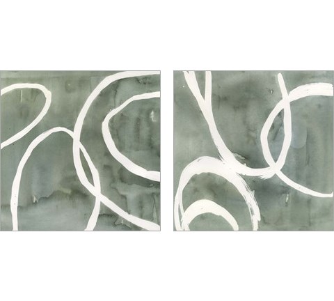 Moss Swirl 2 Piece Art Print Set by Annie Warren