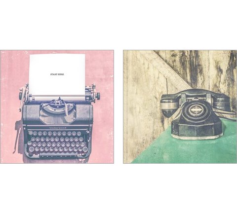 Vintage Office 2 Piece Art Print Set by Thomas Brown