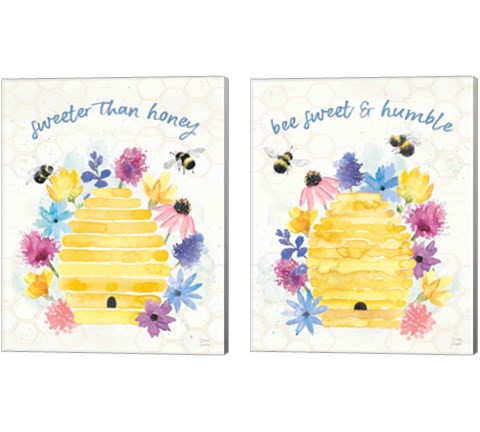 Bee Harmony 2 Piece Canvas Print Set by Dina June