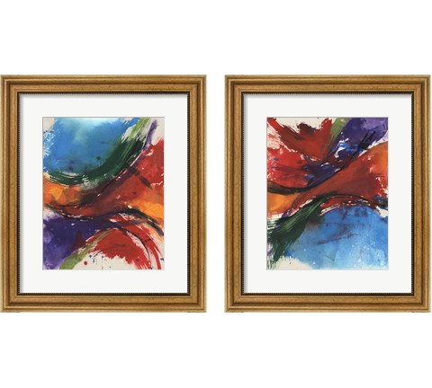 Primary Splash 2 Piece Framed Art Print Set by Jennifer Goldberger