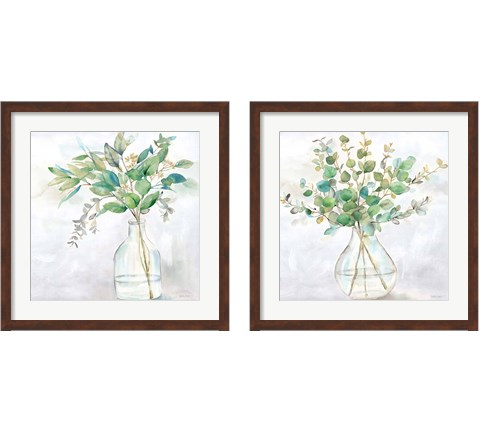 Eucalyptus Vase 2 Piece Framed Art Print Set by Cynthia Coulter