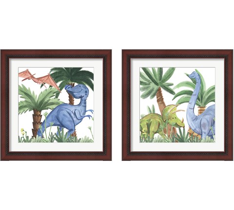 Dino Buddies 2 Piece Framed Art Print Set by Jamie Douglas