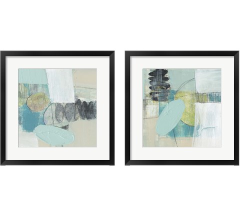 Seafoam Orbs 2 Piece Framed Art Print Set by Jennifer Goldberger