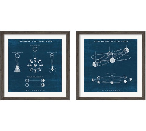 Solar System Blueprint 2 Piece Framed Art Print Set by Wild Apple Portfolio