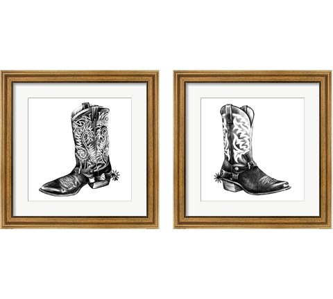 Vintage Cowboy 2 Piece Framed Art Print Set by Grace Popp