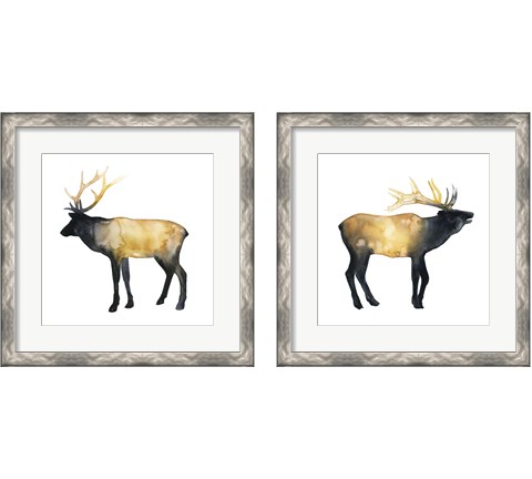 Elk Aglow 2 Piece Framed Art Print Set by Grace Popp