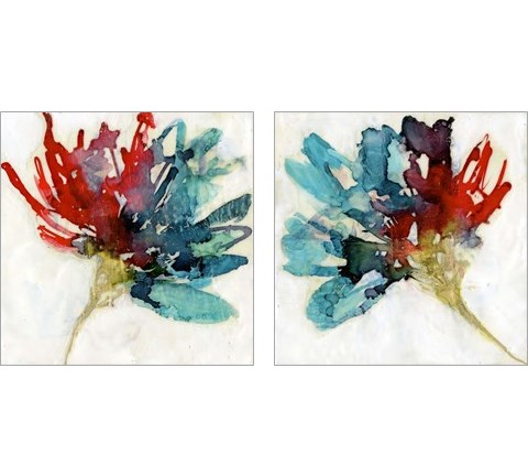 Splashed Flower 2 Piece Art Print Set by Jennifer Goldberger