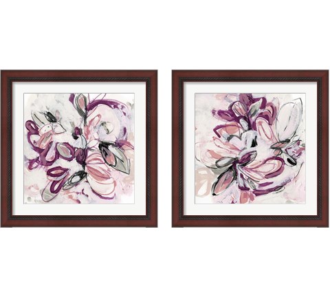 Fuchsia Floral 2 Piece Framed Art Print Set by June Erica Vess