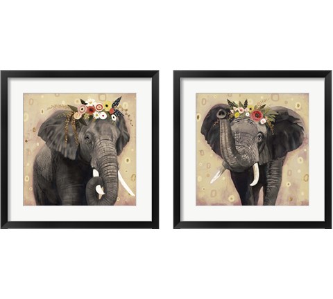 Klimt Elephant 2 Piece Framed Art Print Set by Victoria Barnes