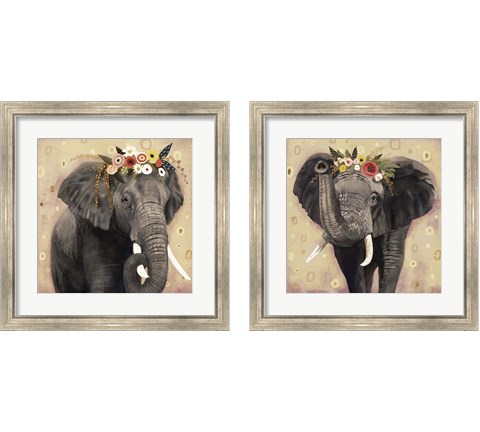 Klimt Elephant 2 Piece Framed Art Print Set by Victoria Barnes