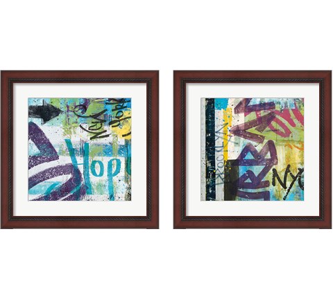 City Graffiti 2 Piece Framed Art Print Set by Roque Silva