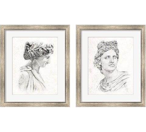 Greek Statue 2 Piece Framed Art Print Set by Annie Warren