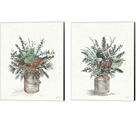 Seasonal Charm Greenery 2 Piece Canvas Print Set by Anne Tavoletti